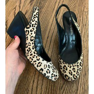 Franco Sarto | Leopard Print Fur Leather Wedges Sz 12W